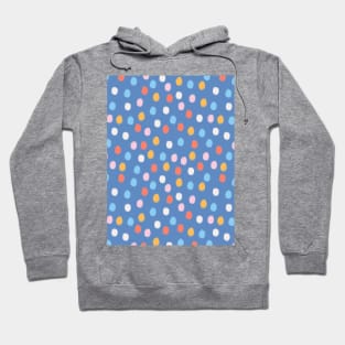 Festive confetti circles pattern in blue Hoodie